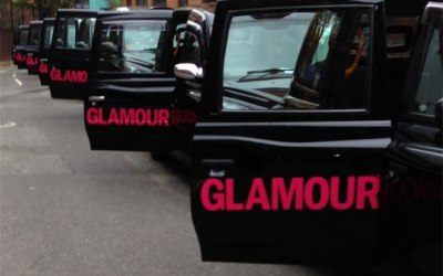 London black taxi fleet for Glamour Magazine 