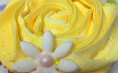 Spring time yellow rose cupcake