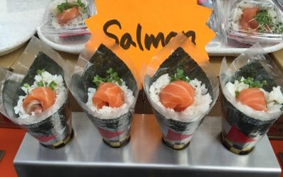 Salmon Temaki Hand Roll Sushi