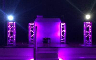 Gold DJ Hire Package With Truss Plinths