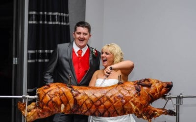 Hog and rooster Wedding reception