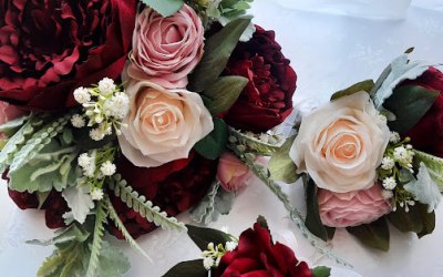 Artificial Wedding Flowers Burgundy Blush