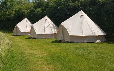 Private Glamping set up wih Bell Tents - Brilliant Bell Tent Hire