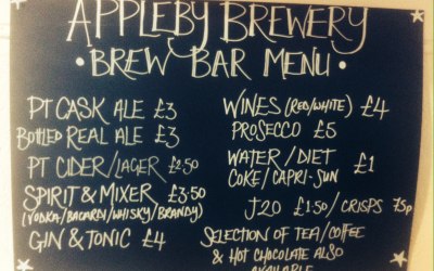 Appleby Brewery Brew Bar Menu