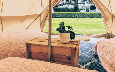 Glamping set up for a wedding in Oxfordshire - Brilliant Bell Tent Hire