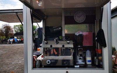 MAIN SERVING AREA ON COFFEE TRAILER