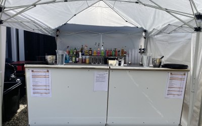 2 sections of our new modular bar, with another 2 used as the back-bar
