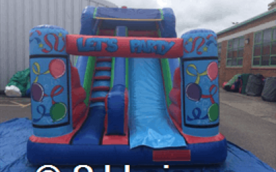 Inflatable garden slide available to hire in St Helens, Wigan, Warrington, Widnes, Leigh and more!