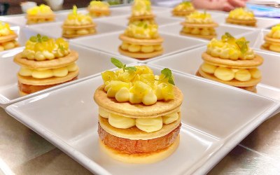 Pineapple and passionfruit mille-feuille