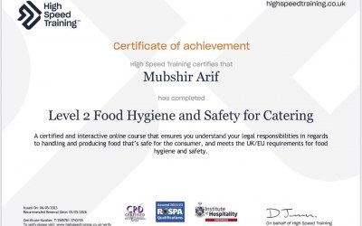 Level 2 Food certification 