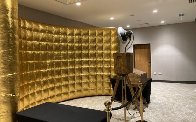 Gold curved wall