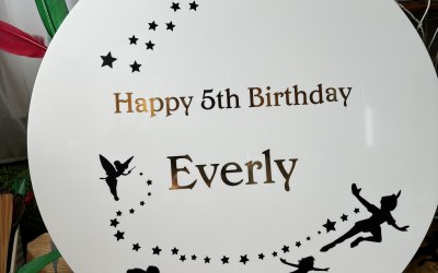 Personalised sign for Peter Pan Birthday