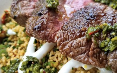 picahna steak with tabbouleh salad