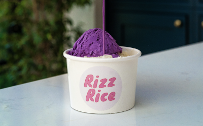 Ube Ice Cream Rice Pud
