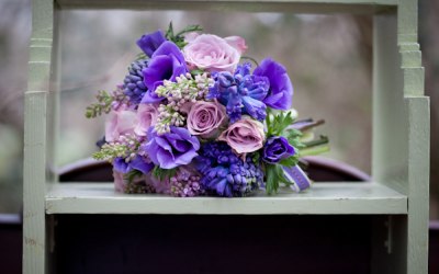 Spring bouquet in purple and lilacs