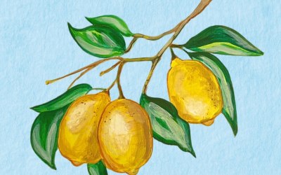 Acrylic painting "Juicy lemons from Sorrento"