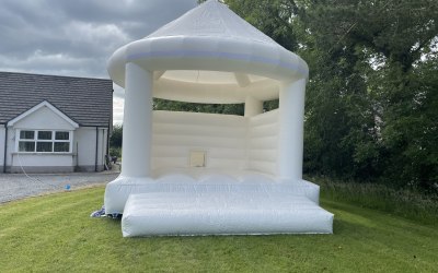 White bouncy castle 