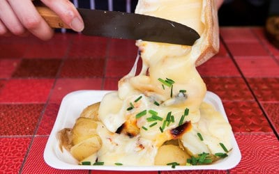 French Raclette cheese and roasted potatoes