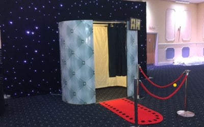 Photo Booth - Star lit curtain & Chesterfield Skins
