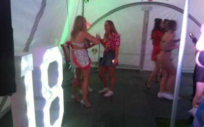 Giant LED 18th Birthday Numbers For Hire www.soundofmusicmobiledisco.com