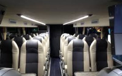 17 seater executive minibus with dvd player, leather seats.