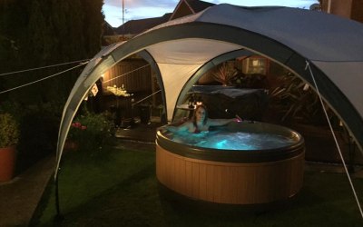 Hot tub with dome gazebo  