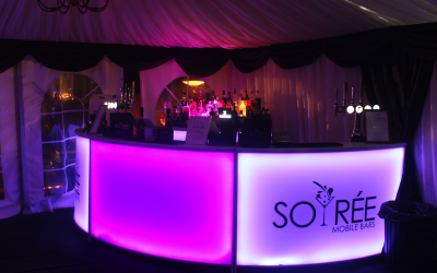 Our circular LED bar caters to all styles of venues and occasions. (medium LED bar pictured)