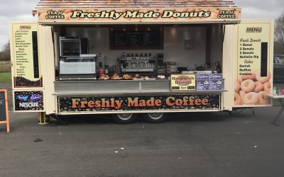 Hot fresh do nuts, specialty coffee, tea, hot chocolate and danish 