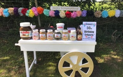 Jazzy Scrumptious Parties Mobile Creperie Cart - Sweet Crepes for a 50th Birthday