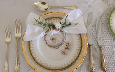 cutlery and dinner plates