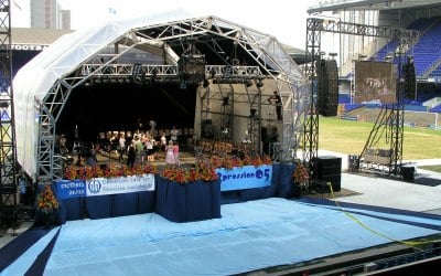 Large stage, sound and lighting