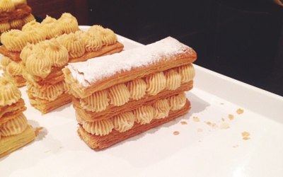Salted caramel mousse millefeuille