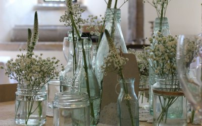 Vintage bottle display- Elizabeth Weddings