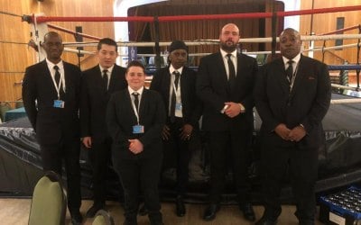 Our team at a White Collar Boxing Event