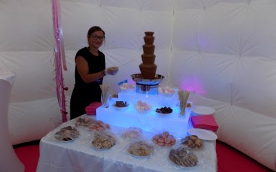 Indulging chocolate fountain perfect for special occasions