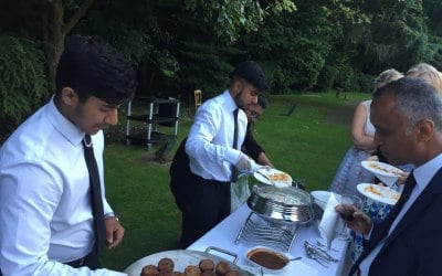 Our team serving Canapès to guests at Dunchurch Park Hotel, Dunchurch