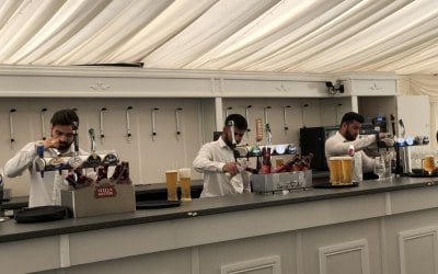 Bar staff serving drinks at Dunchurch Park Hotel, Dunchurch