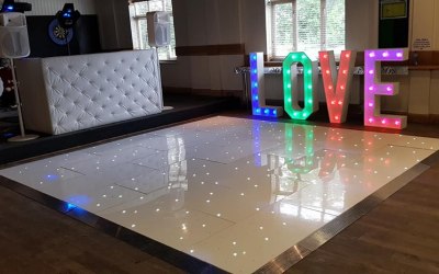 Chesterfield, dance floor and LOVE letters