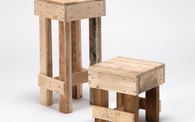 We have two types of stools in our collection, handmade from pallet timber. The first of which is the squared stool which is a great match with the low table.  Height 35cm x Top Width & Length: 0.32mThe second type of stool we offer is the Bar Stool. The Bar Stool is most at home complimented by the Oil Drum Table or the Poseur Table.  Height: 70cm x Top Width & Length: 0.32m