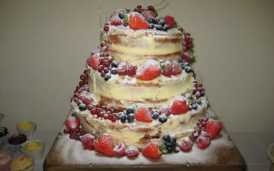 A naked wedding cake we did