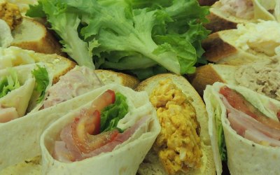 Wraps with a selection of fillings