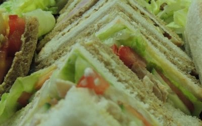 Selection of quarter cut sandwiches with various fillings
