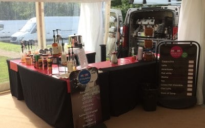 Serving exceptional coffee and snacks at corporate promotional event 