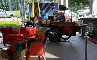 Popup cafe at Audi showroom