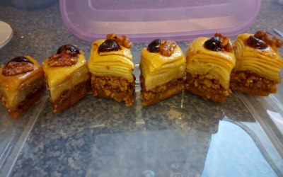 Greek Baklava - with pine nuts/ almonds and syrup with home made filo pastry.