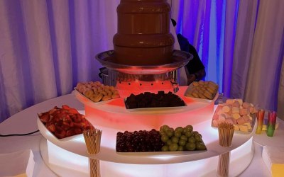 Large Chocolate Fountain served with warm Belgium chocolate 