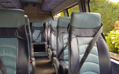 16 seater Renault Master minicoach, leather seats and air-con