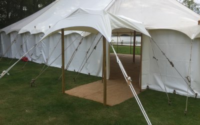 Traditional  canvas pole tent wedding marquee hire