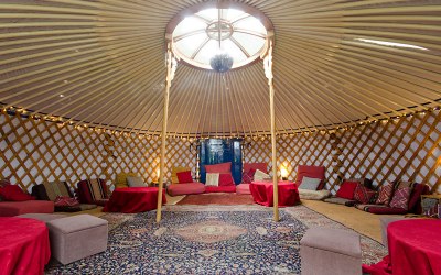A sumptuously dressed 6.6m yurt