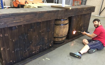 Rustic Barrel bar,
